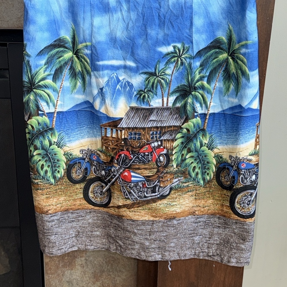 Ky’s made in Hawaii cotton tank sundress beach and motorcycle print size M - Picture 3 of 8